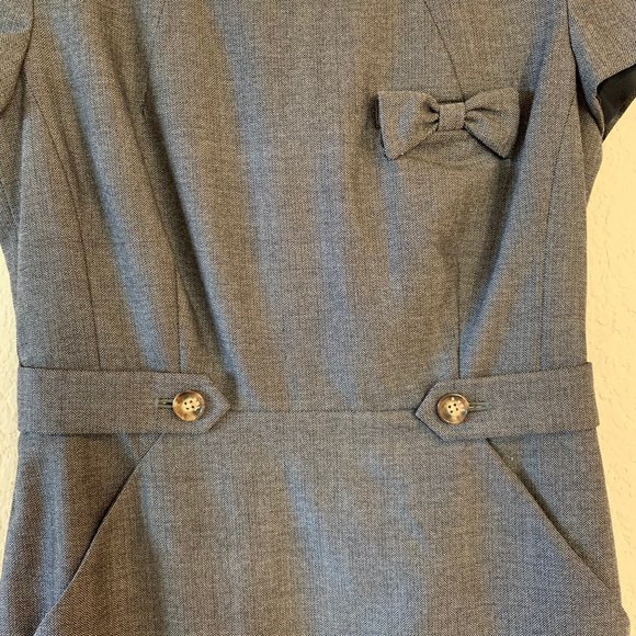Grey tweed sheath dress - size 4 (8UK) - Picture 2 of 4